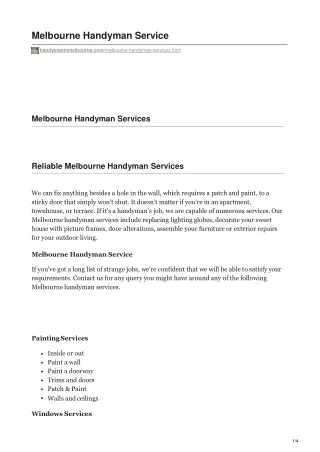 melbourne handyman service