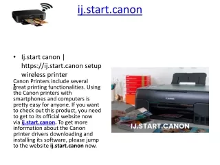 ij.start.canon setup wireless printer