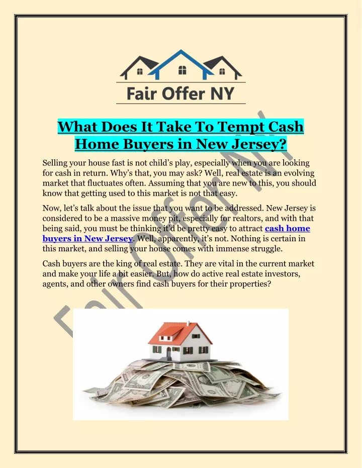 what does it take to tempt cash home buyers