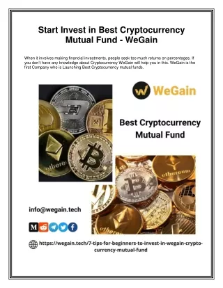 Start Invest in Best Cryptocurrency Mutual Fund - WeGain