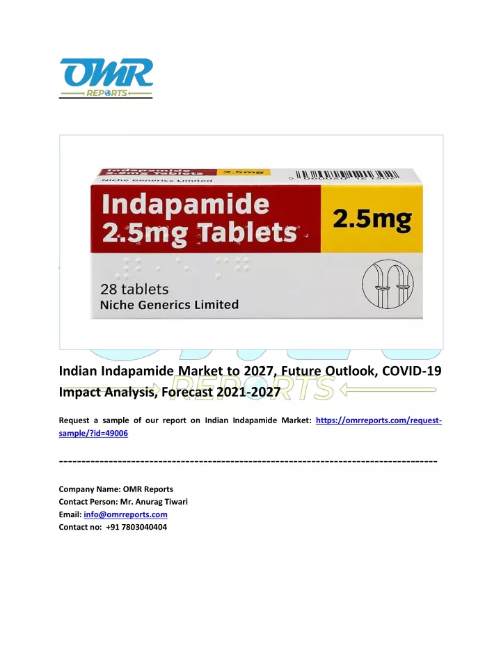 indian indapamide market to 2027 future outlook