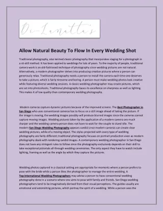 Allow natural beauty to flow in every wedding shot