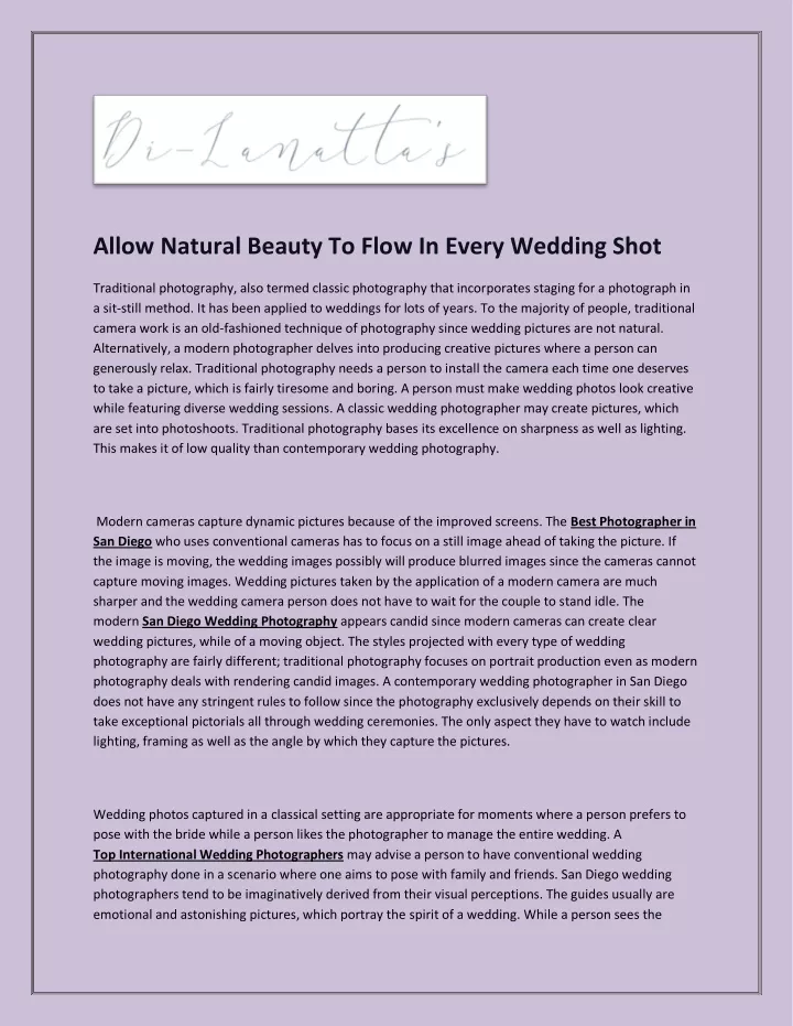 allow natural beauty to flow in every wedding shot