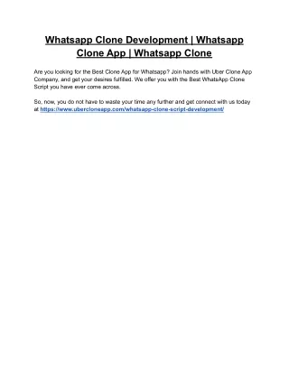 whatsapp clone development whatsapp clone
