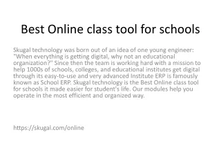 best online class tool for schools