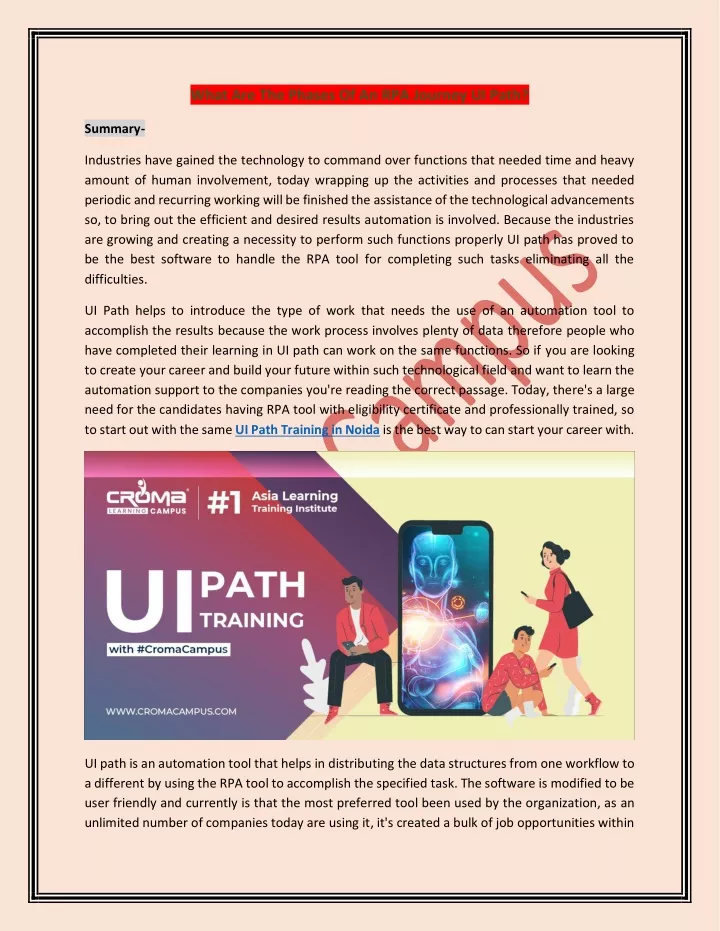 what are the phases of an rpa journey ui path