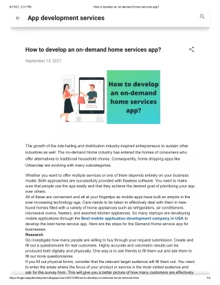 How to develop an on-demand home services app