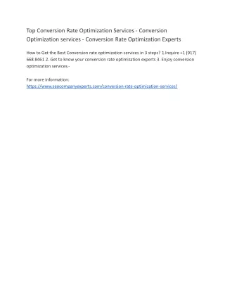 Top Conversion Rate Optimization Services - Conversion Optimization services - C