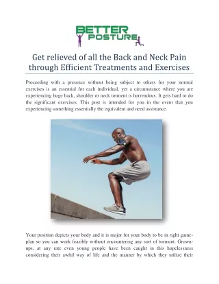 Get relieved of all the Back and Neck Pain through Efficient Treatments and Exercises-converted