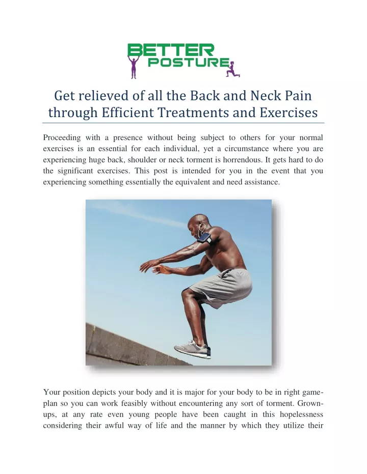 get relieved of all the back and neck pain