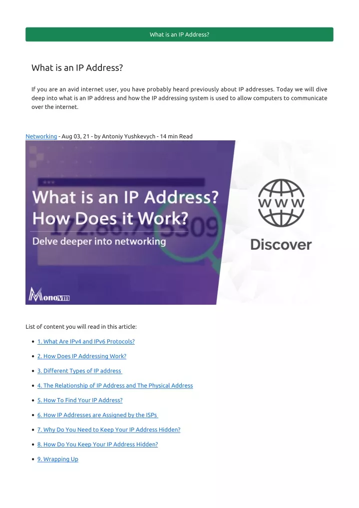 what is an ip address