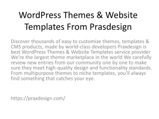 wordpress themes website templates from prasdesign