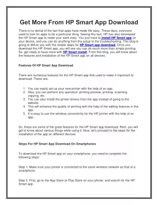 Get More From HP Smart App Download