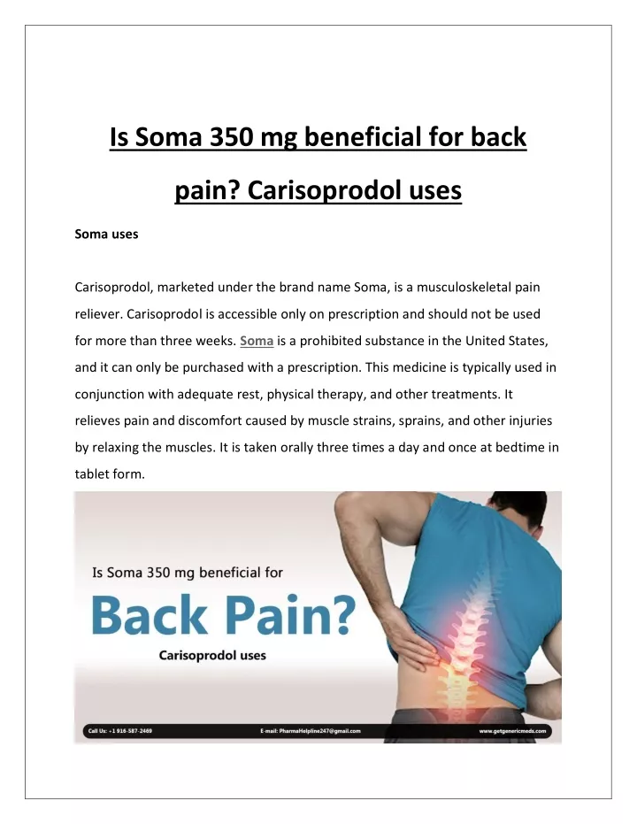 is soma 350 mg beneficial for back