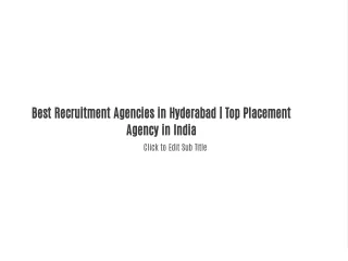 Best Job Consultancy Hyderabad| Recruitment Agencies India