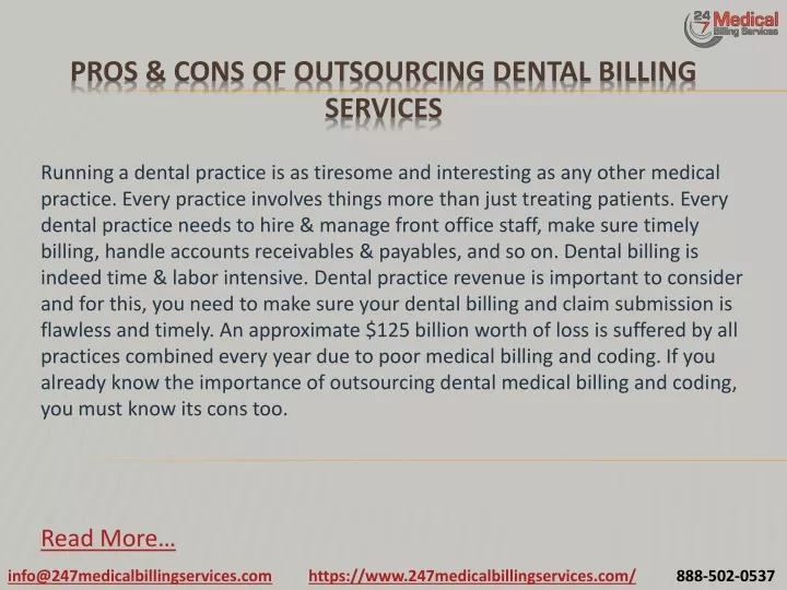 pros cons of outsourcing dental billing services