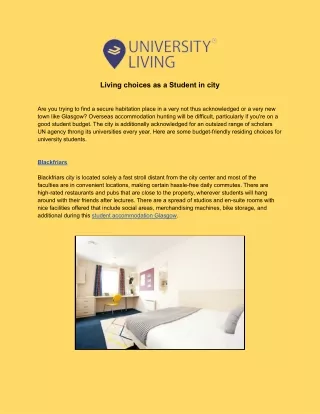 living choices as a student in city