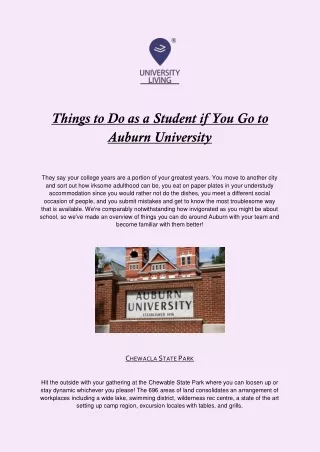 things to do as a student if you go to auburn