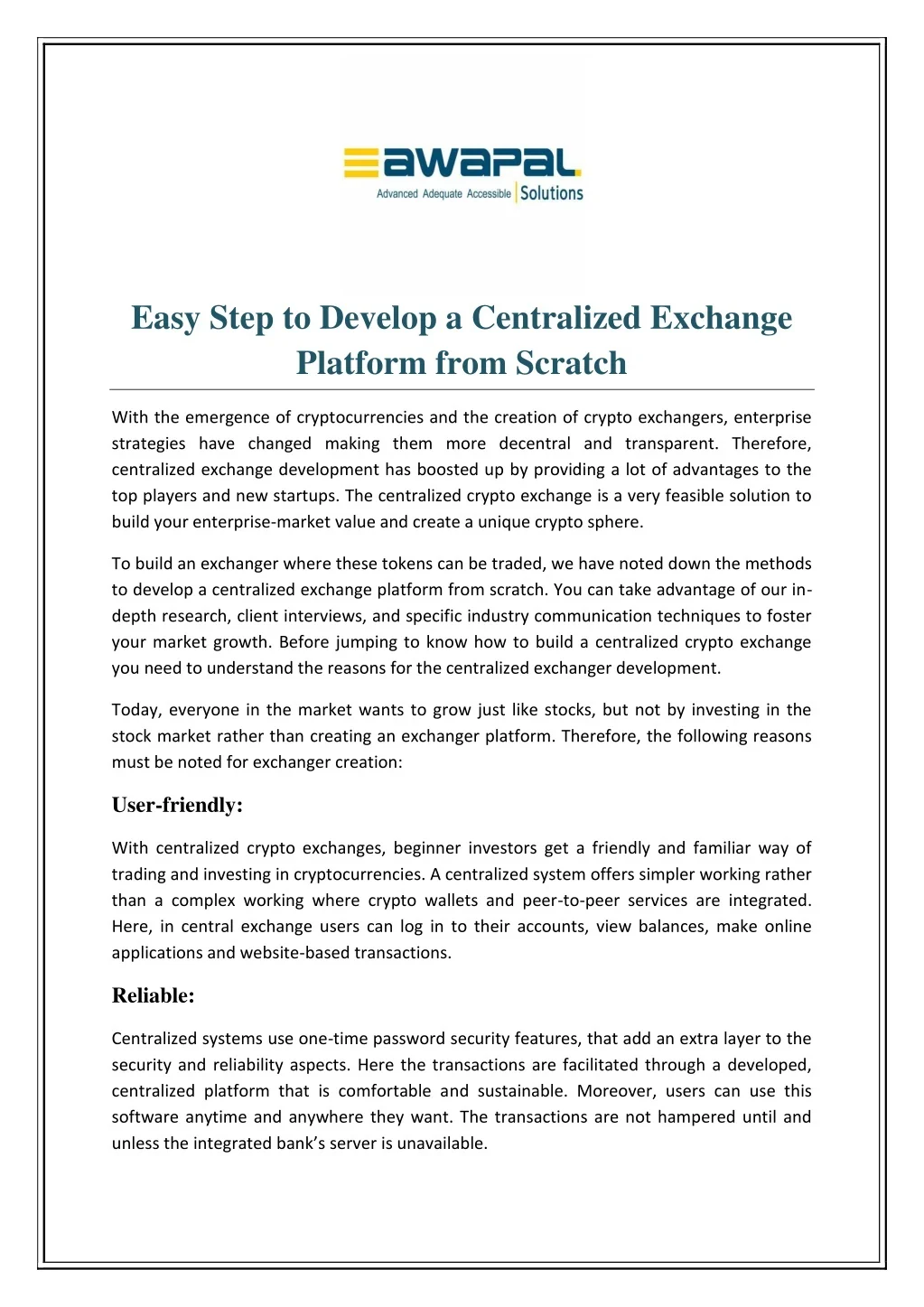 PPT - Easy Step to Develop a Centralized Exchange Platform from Scratch ...