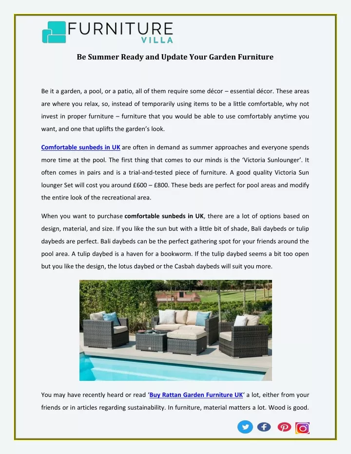 be summer ready and update your garden furniture