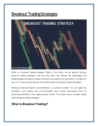 breakout trading strategies