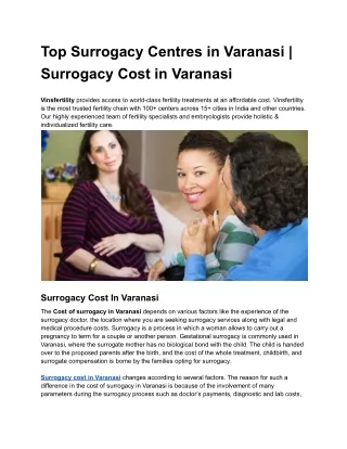 Top Surrogacy Centres in Varanasi _ Surrogacy Cost in Varanasi
