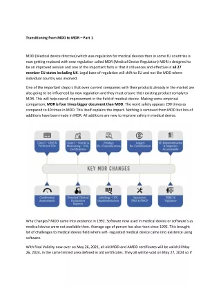 transitioning from mdd to mdr part 1