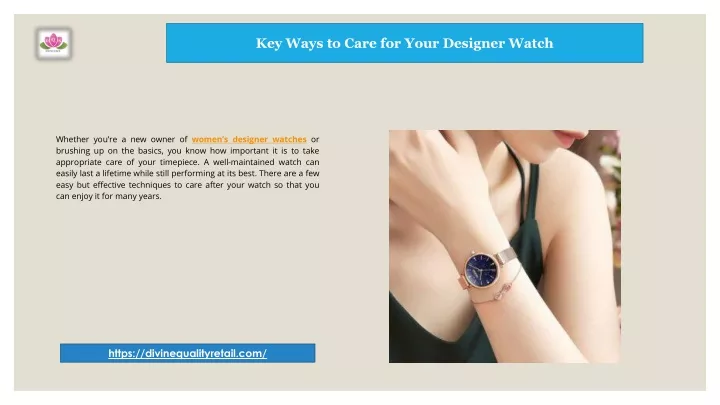key ways to care for your designer watch