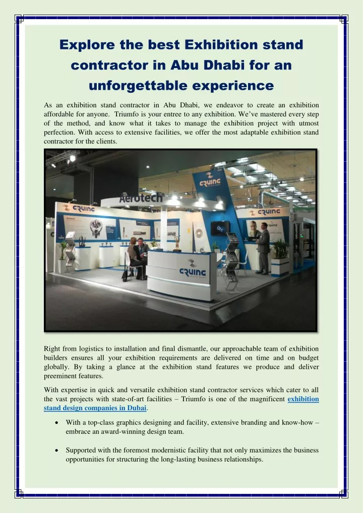 explore the best exhibition stand contractor