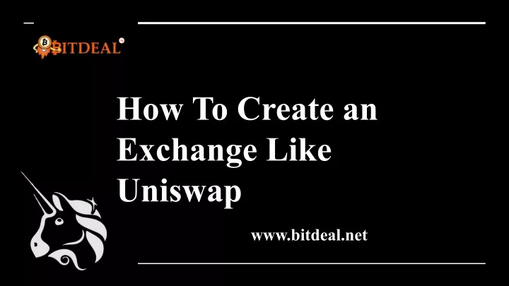 how to create an exchange like uniswap