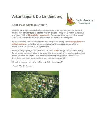 vakantiepark de lindenberg