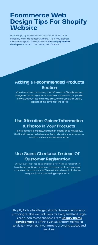 ecommerce web design tips for shopify website