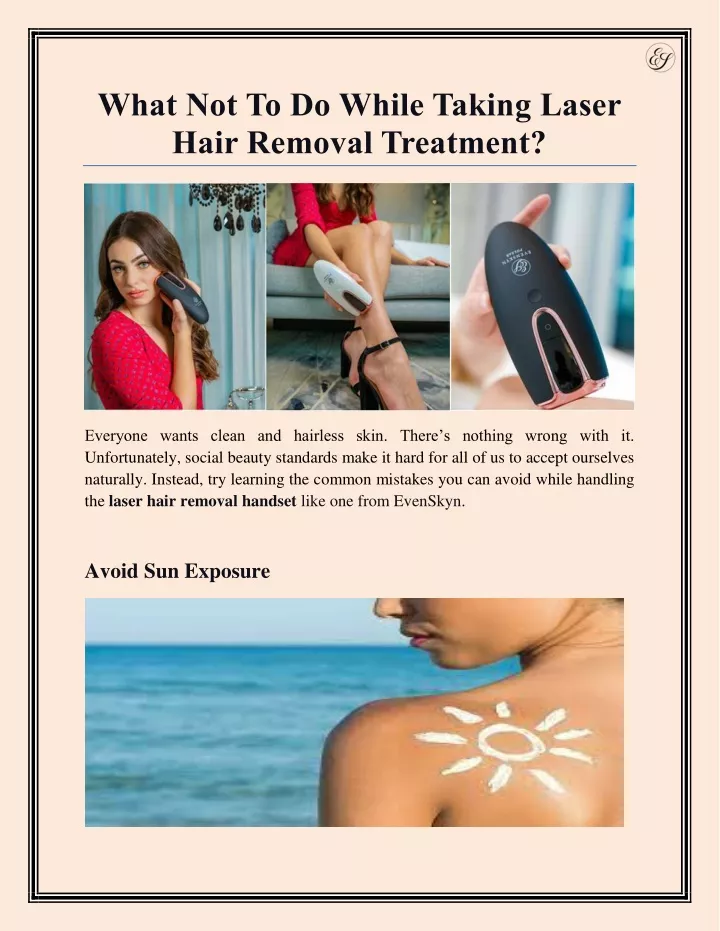 what not to do while taking laser hair removal