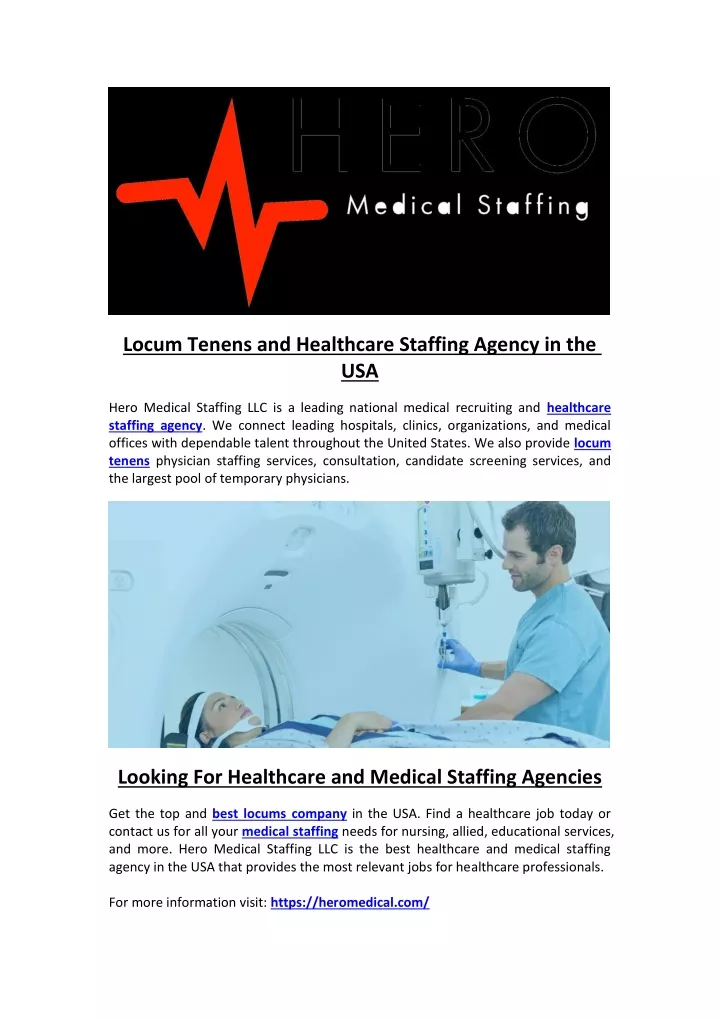 locum tenens and healthcare staffing agency
