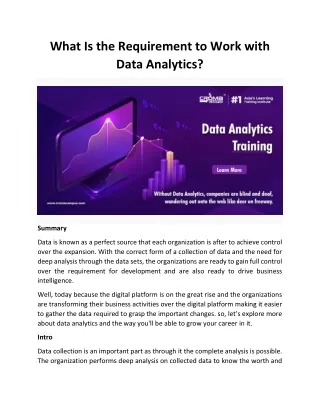 what is the requirement to work with data