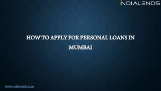 How to apply for Personal loans in Mumbai