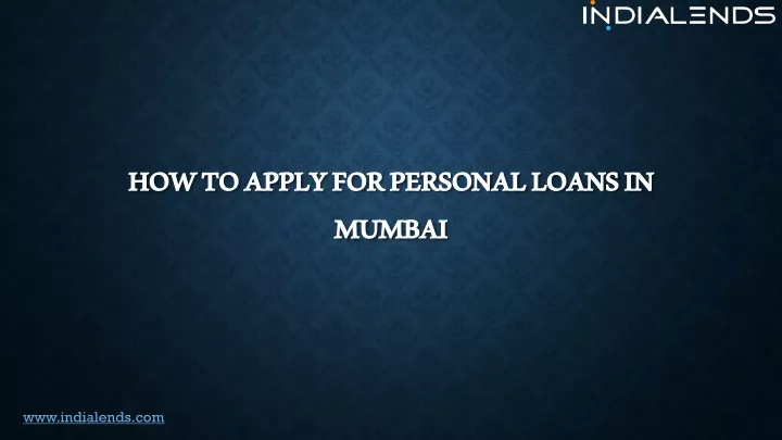 how to apply for personal loans in mumbai