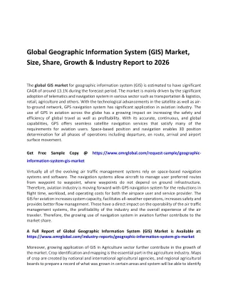 Global Geographic Information System (GIS) Market