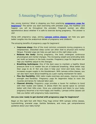 5 Amazing Pregnancy Yoga Benefits!