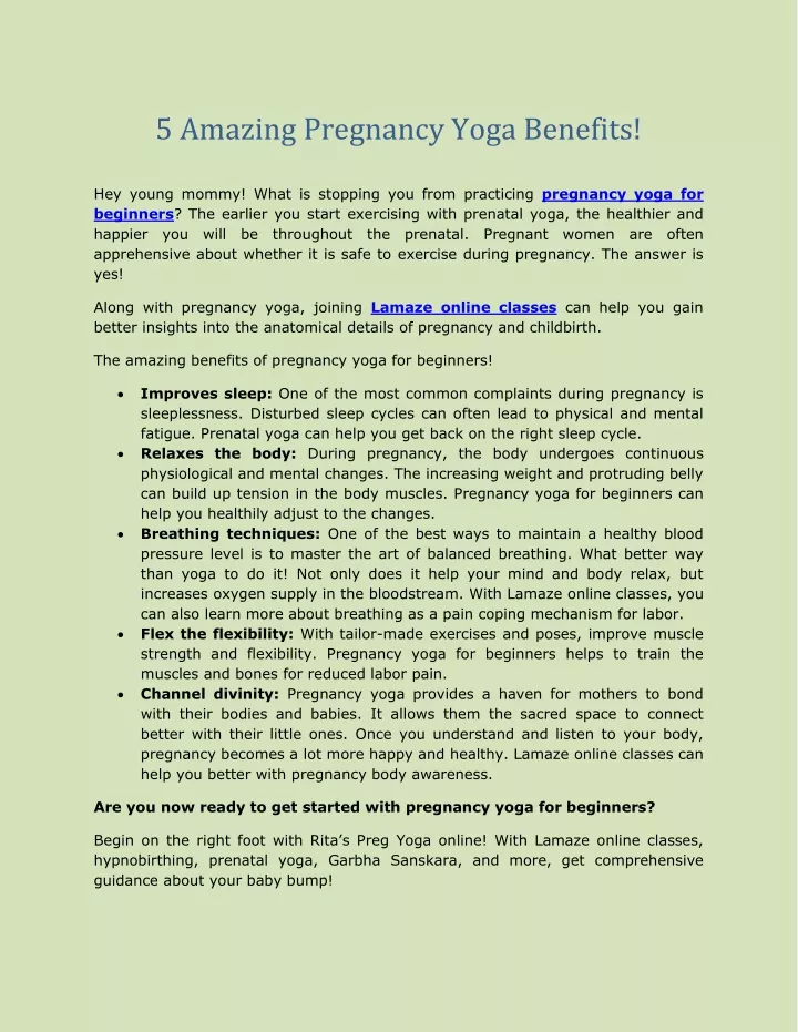 5 amazing pregnancy yoga benefits