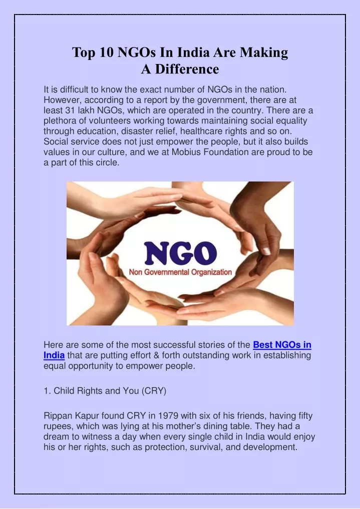 top 10 ngos in india are making a difference