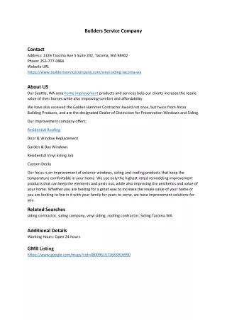 builders service company