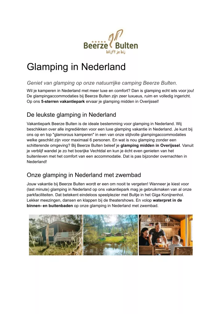 glamping in nederland