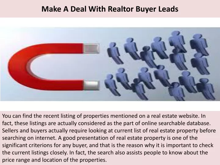 make a deal with realtor buyer leads