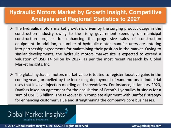 hydraulic motors market by growth insight