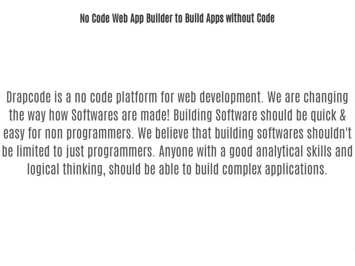 no code web app builder to build apps without code