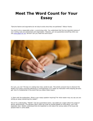 Meet The Word Count for Your Essay