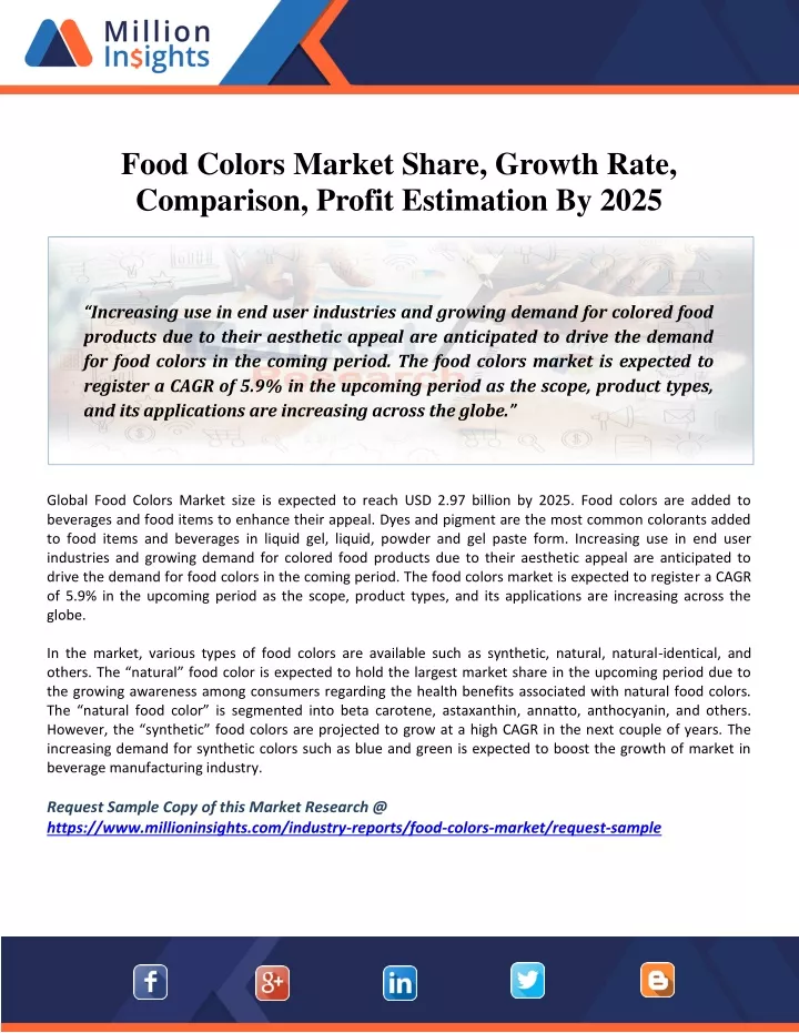 food colors market share growth rate comparison