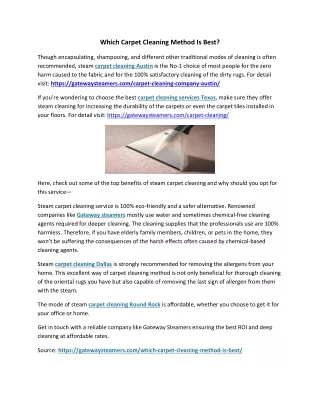 which carpet cleaning method is best