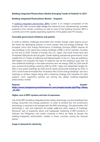 building integrated photovoltaics market emerging